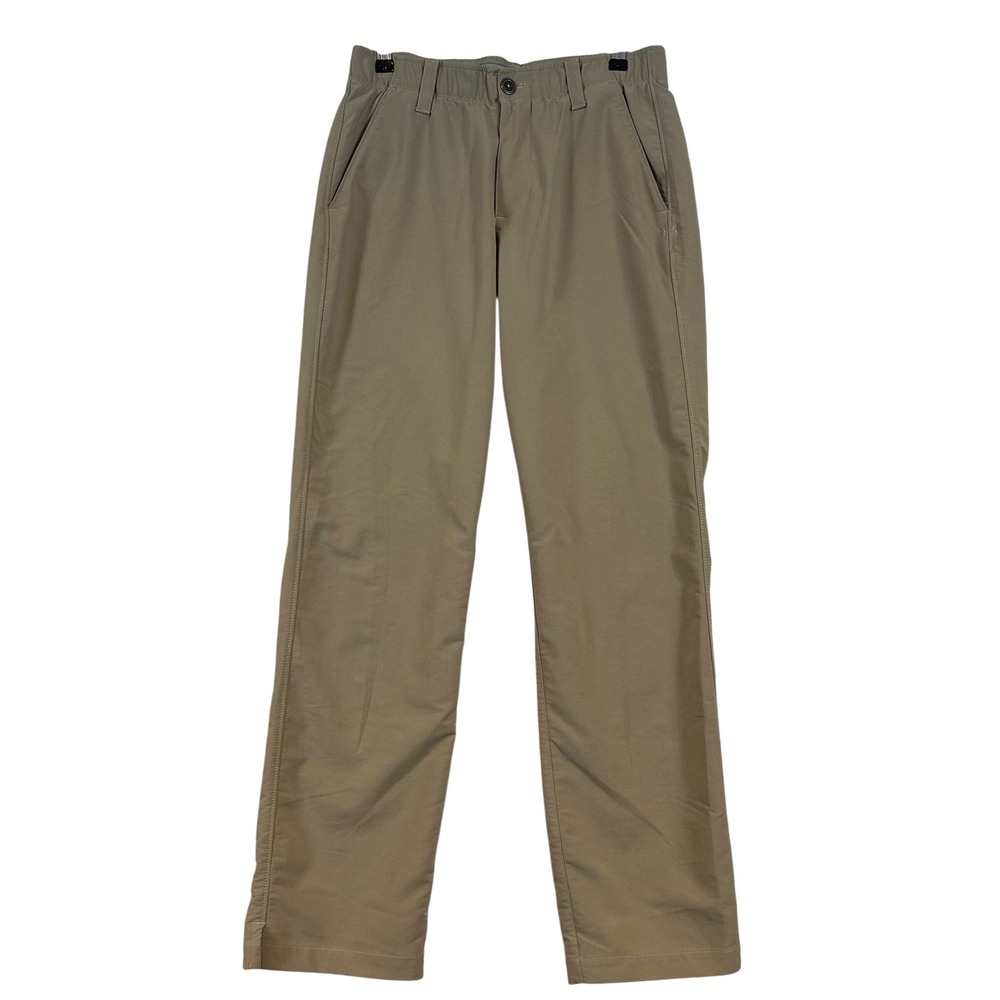 Under Armour Mens Loose Fit Performance Golf Pants Khaki Tan‎ 30X30 Flat Front